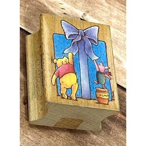 VERY HTF Disney Winnie The Pooh Rubber Stamp Gift Of Great Size 742E